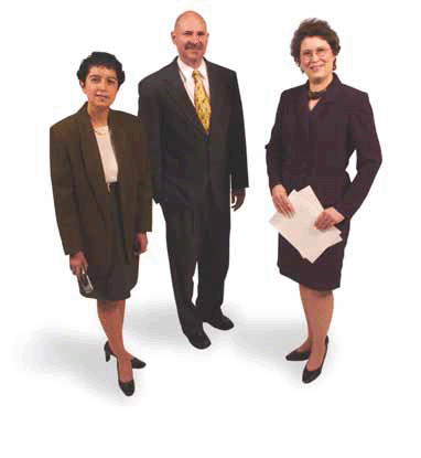 (PHOTO OF CHRISTINE FRIEL, DAVID HOMRICH, LINDA NEMETH)